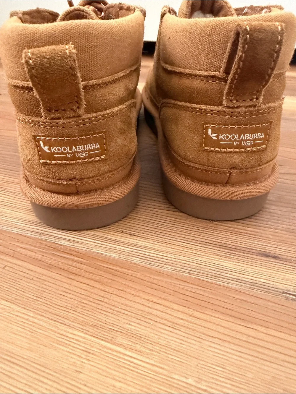 Koolaburra Kids Tan Suede Lace-Up Ankle Boots